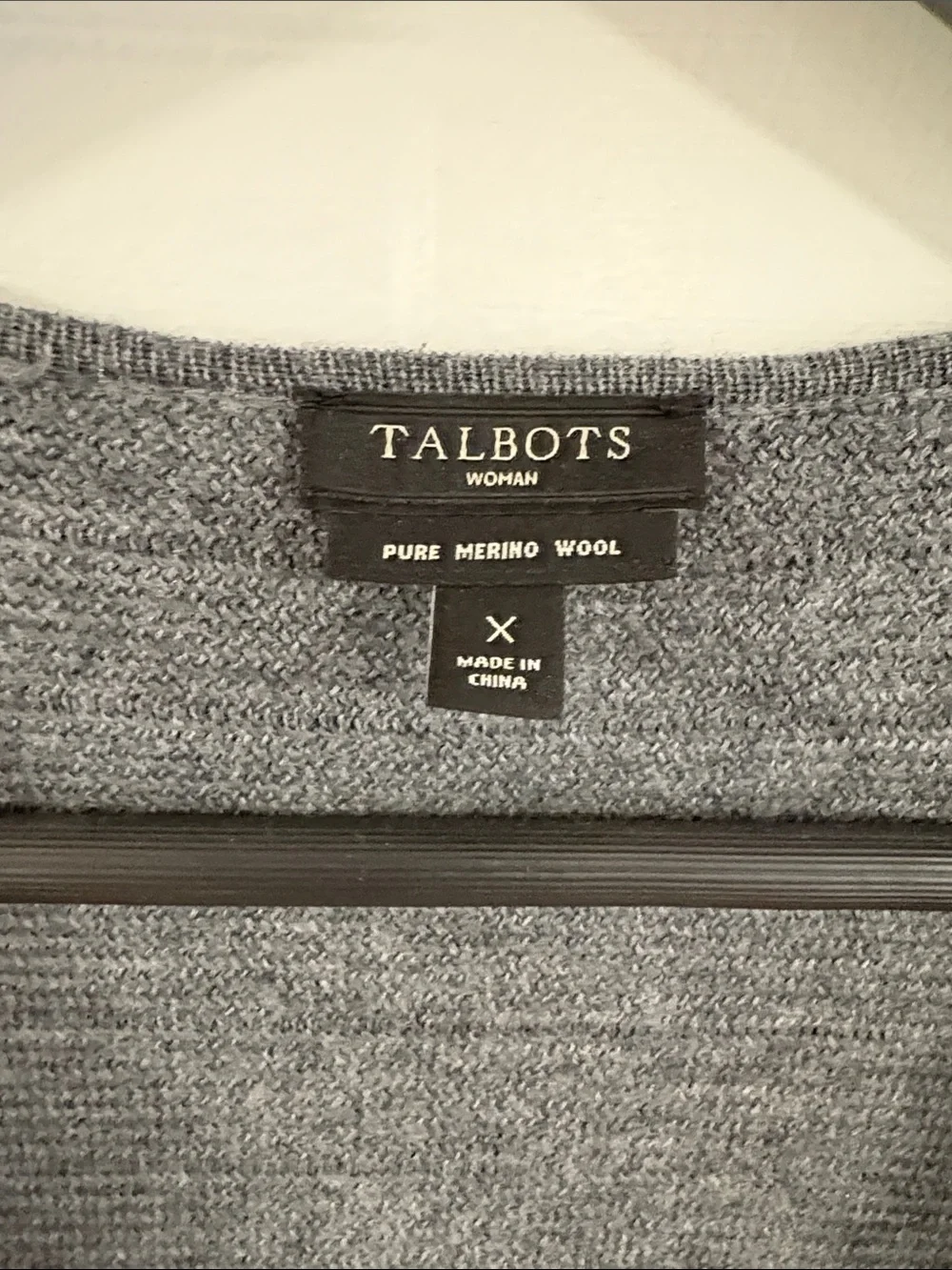 Talbots Charcoal Gray Fringe-Trim Open Cardigan